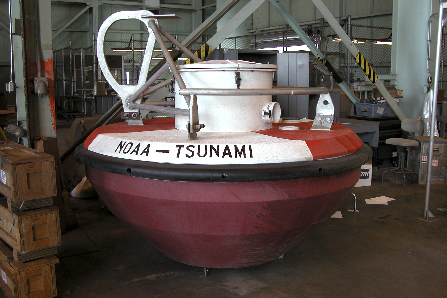 Deep-Ocean Assessment and Reporting of Tsunamis buoys are stationed all around the world, but especially in the seismically active Pacific Ocean. These sensors are real-time tsunami monitoring systems and play a critical role in tsunami forecasting. (Image courtesy of NOAA National Data Buoy Center)