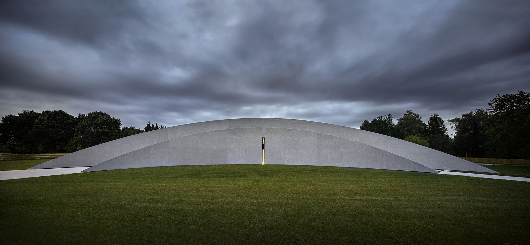 The main entrance of the First Light Pavilion. (Image courtesy of Hufton + Crow)