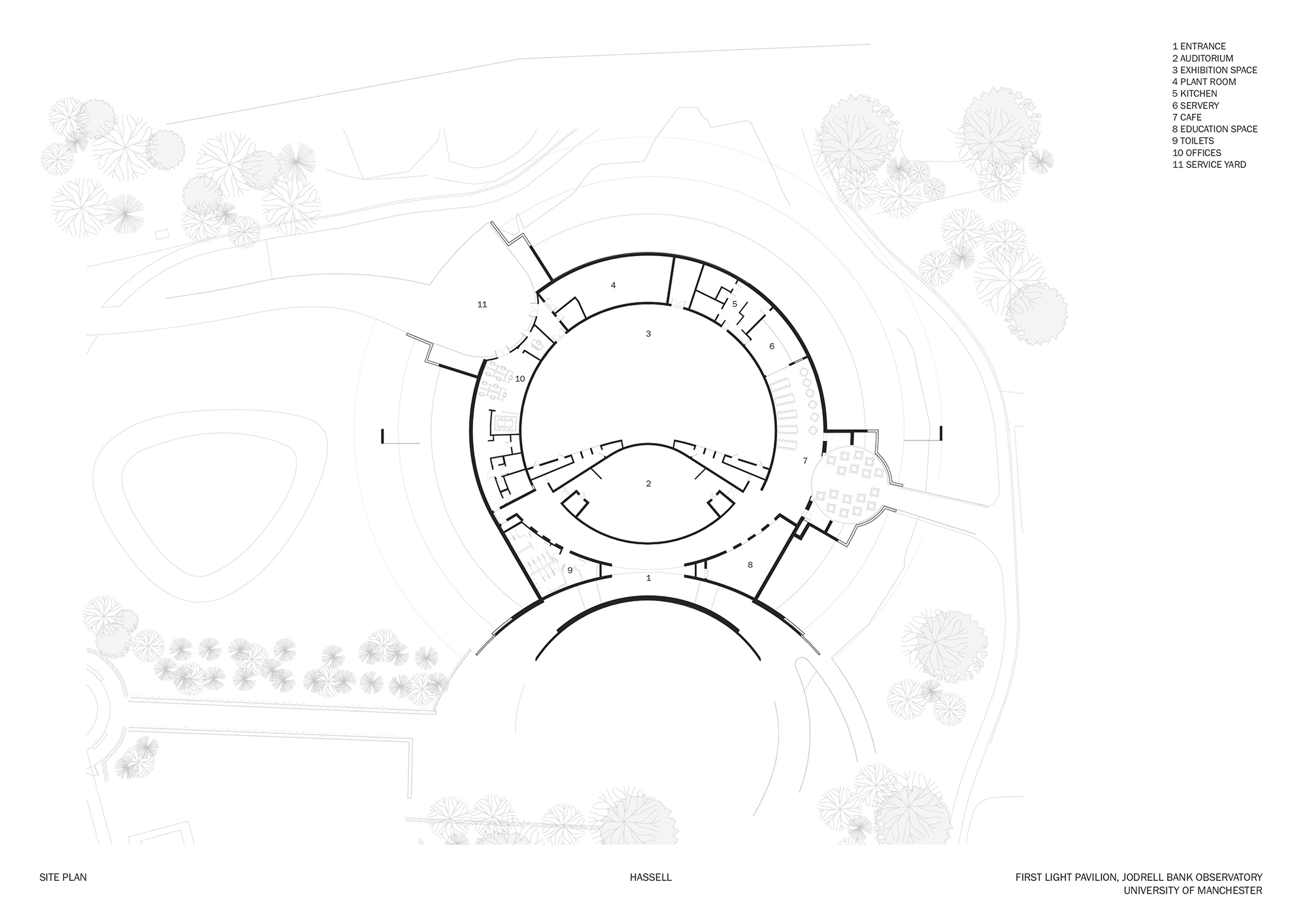Plan view of the First Light Pavilion. (Image courtesy of Hassell)