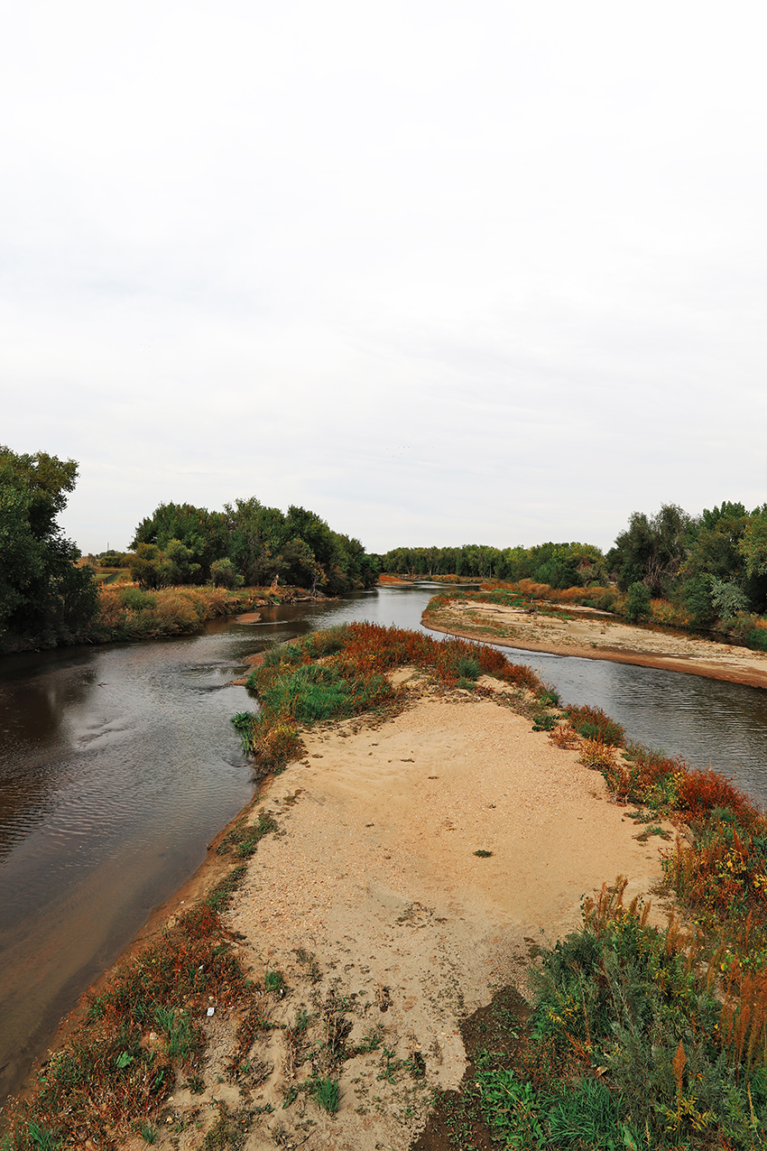 The South Platte River, shown here just north of Brighton, Colorado, is one of the main sources of surface water in the state. (Image courtesy of Annie Kitchen, Brown and Caldwell)