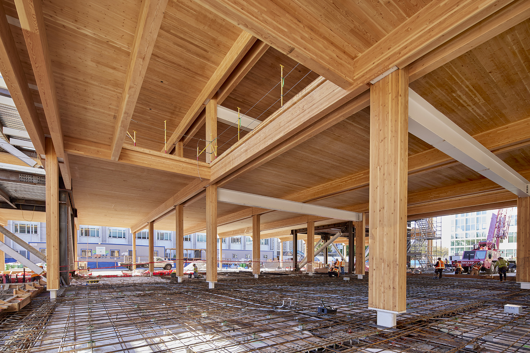 COB3 will use mass timber for its columns, beams, and flooring. (Photograph courtesy SOM) 