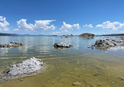 View of Mono Lake from the southwestern shore on May 20, 2023. (Photograph by Cathy Cardno on Unsplash)