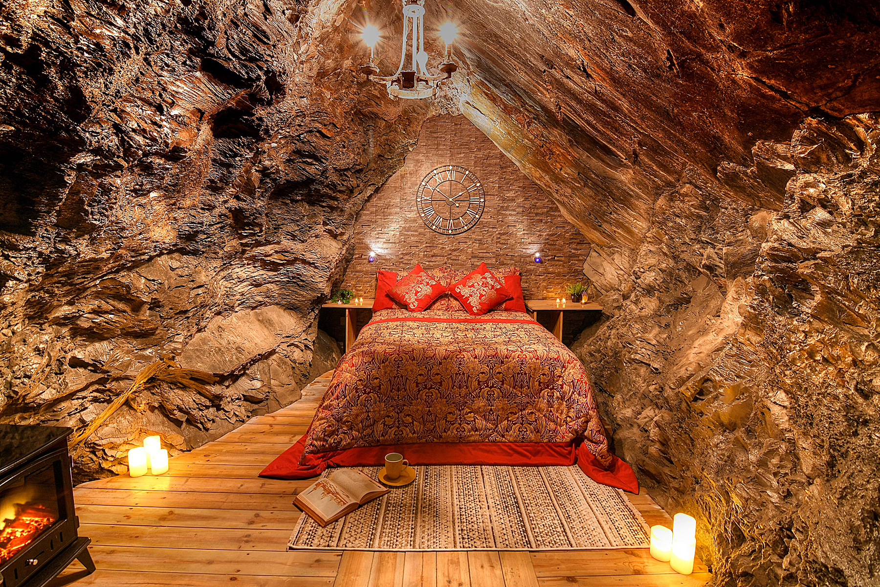 UNDERGROUND GROTTO SET UP AS SLEEPING QUARTERS