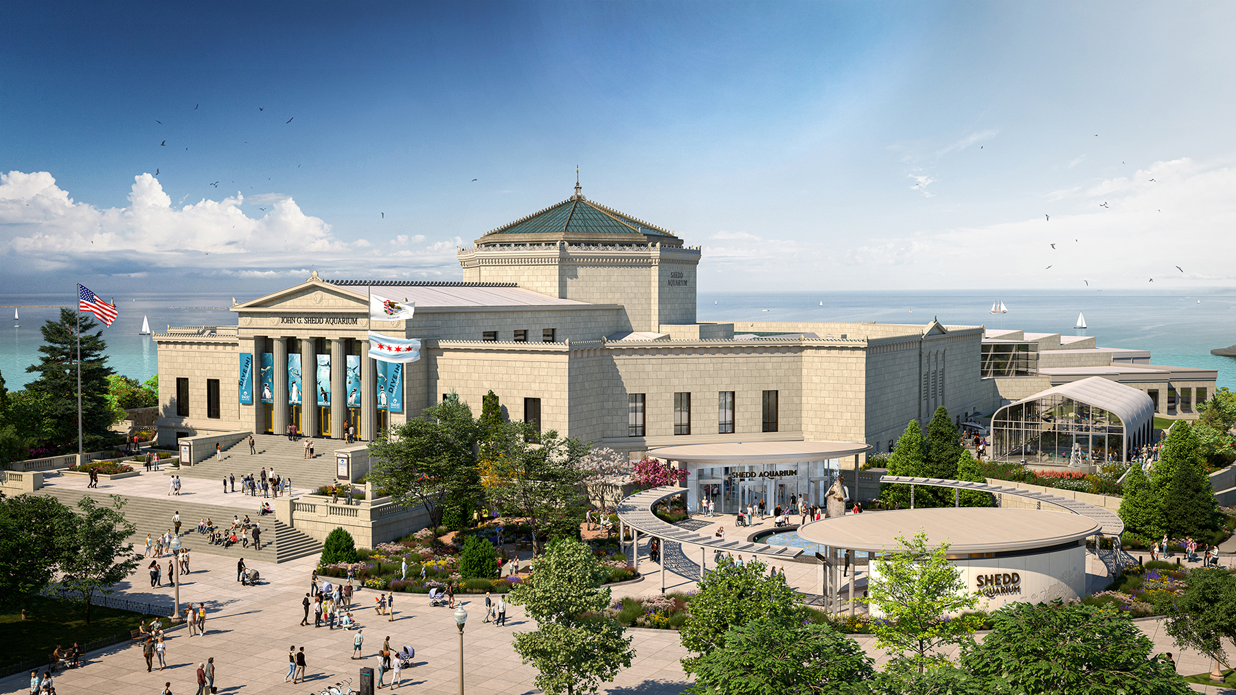 Shedd Aquarium exterior (Rendering © Shedd Aquarium)