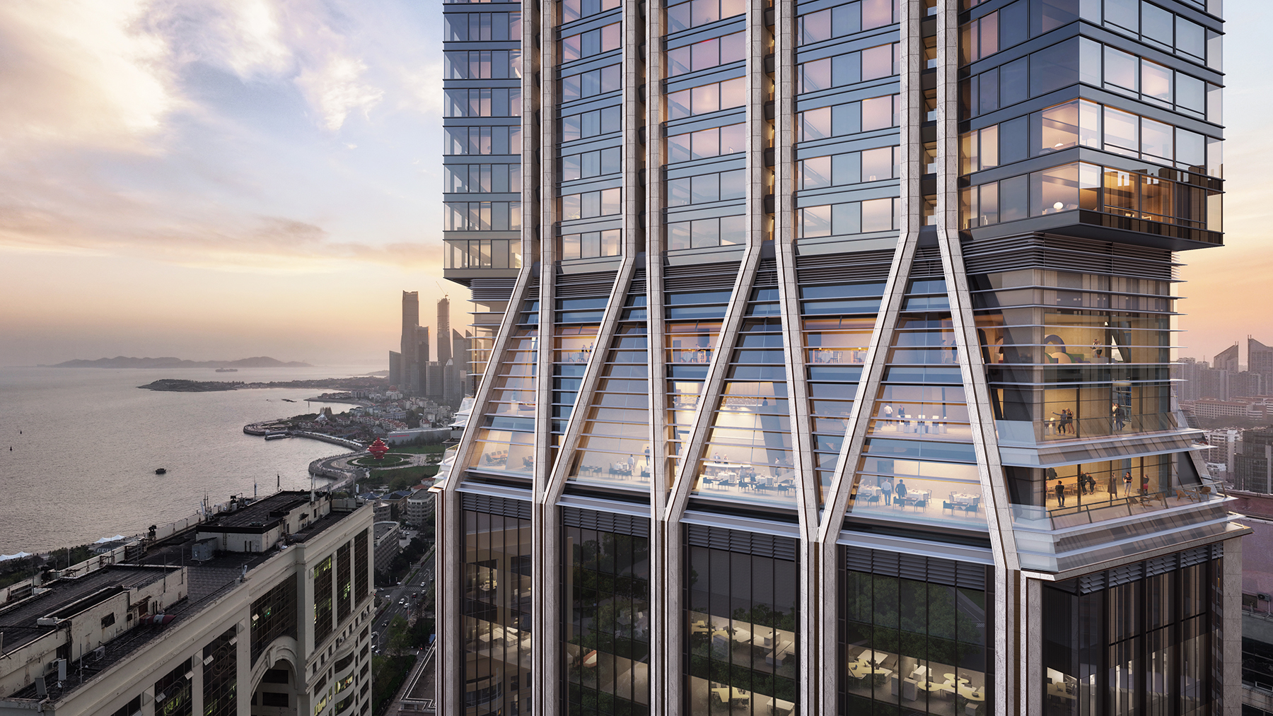 Sea views highlighted in Foster + Partners Qingdao tower design