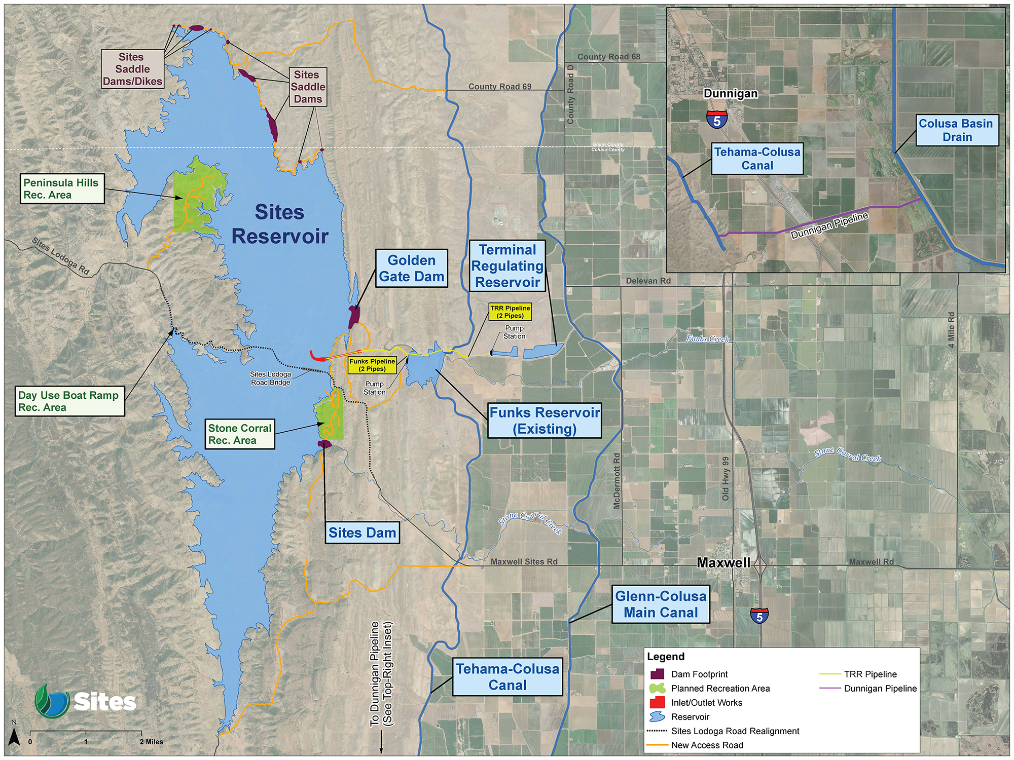 Sites Reservoir project map (Image courtesy of Sites Project Authority)