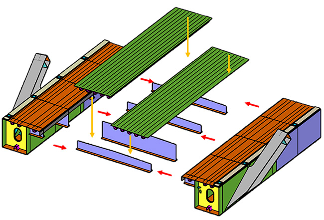 Image shows how the two swing spans were fabricated.