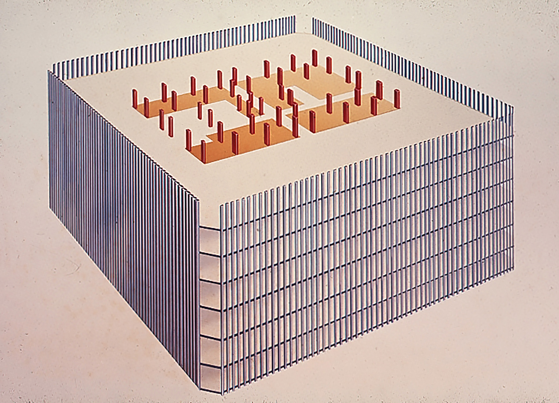 Graphic shows the framing system of the Twin Towers.
