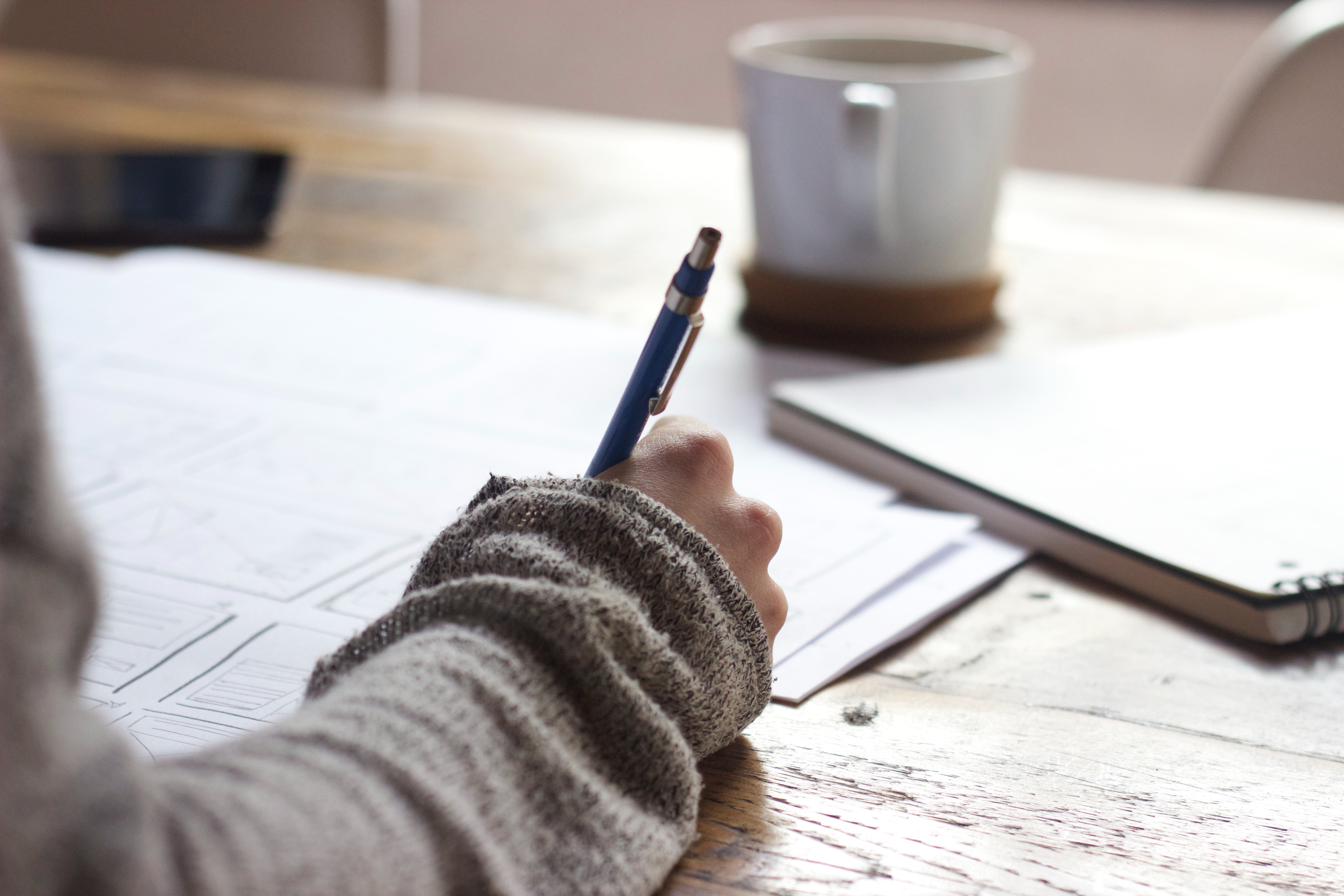 photo of someone writing