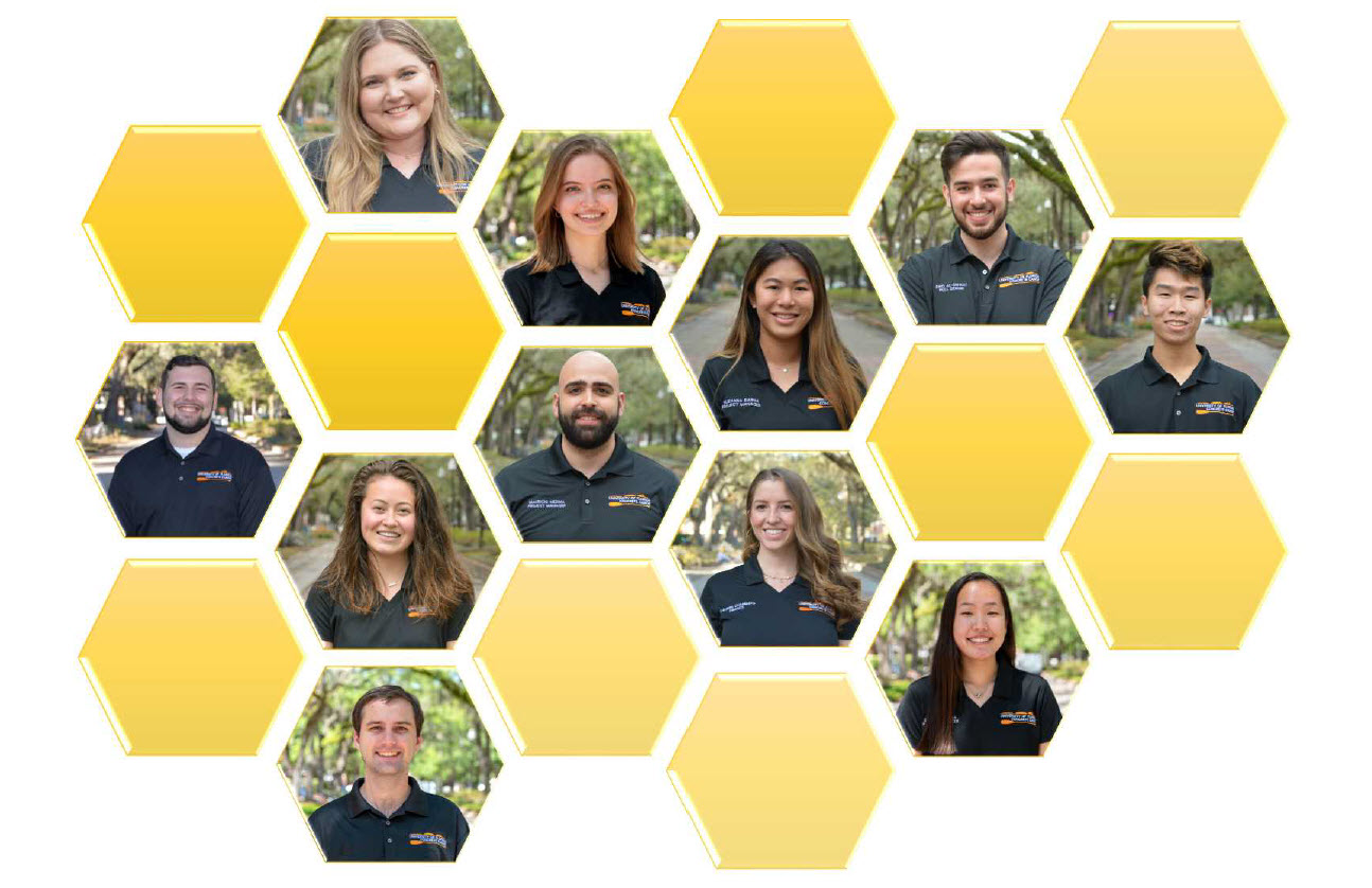 team photo of University of Florida concrete canoe students