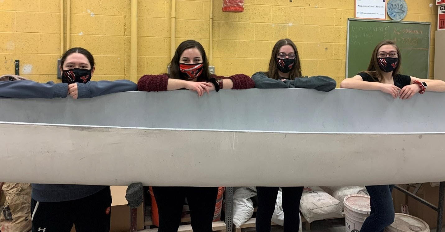 photo of YSU concrete canoe team