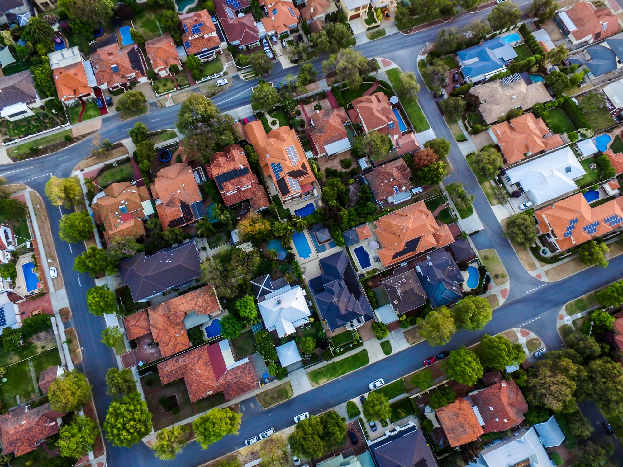 aerial photo of subdivision