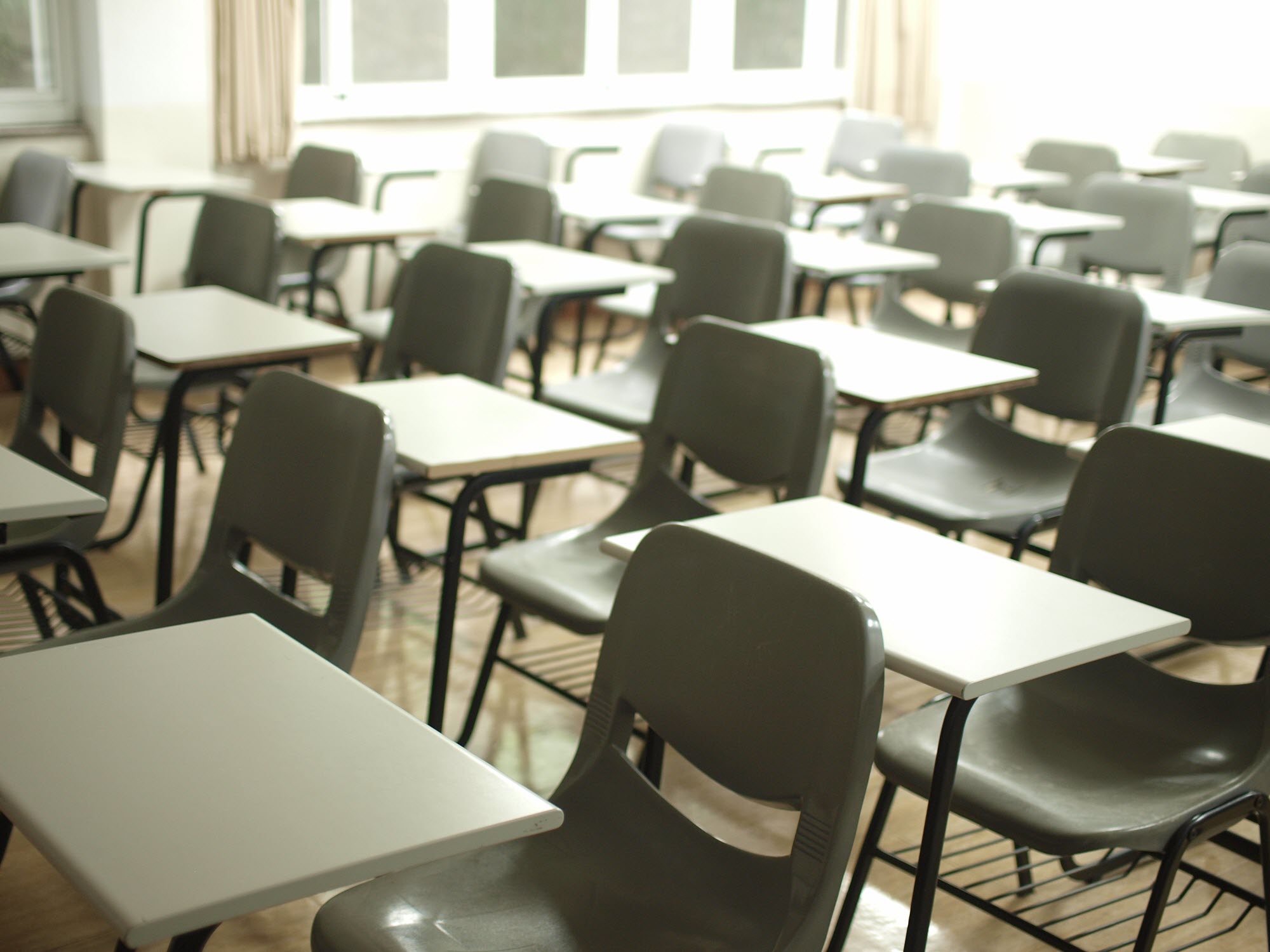 photo of classroom desks