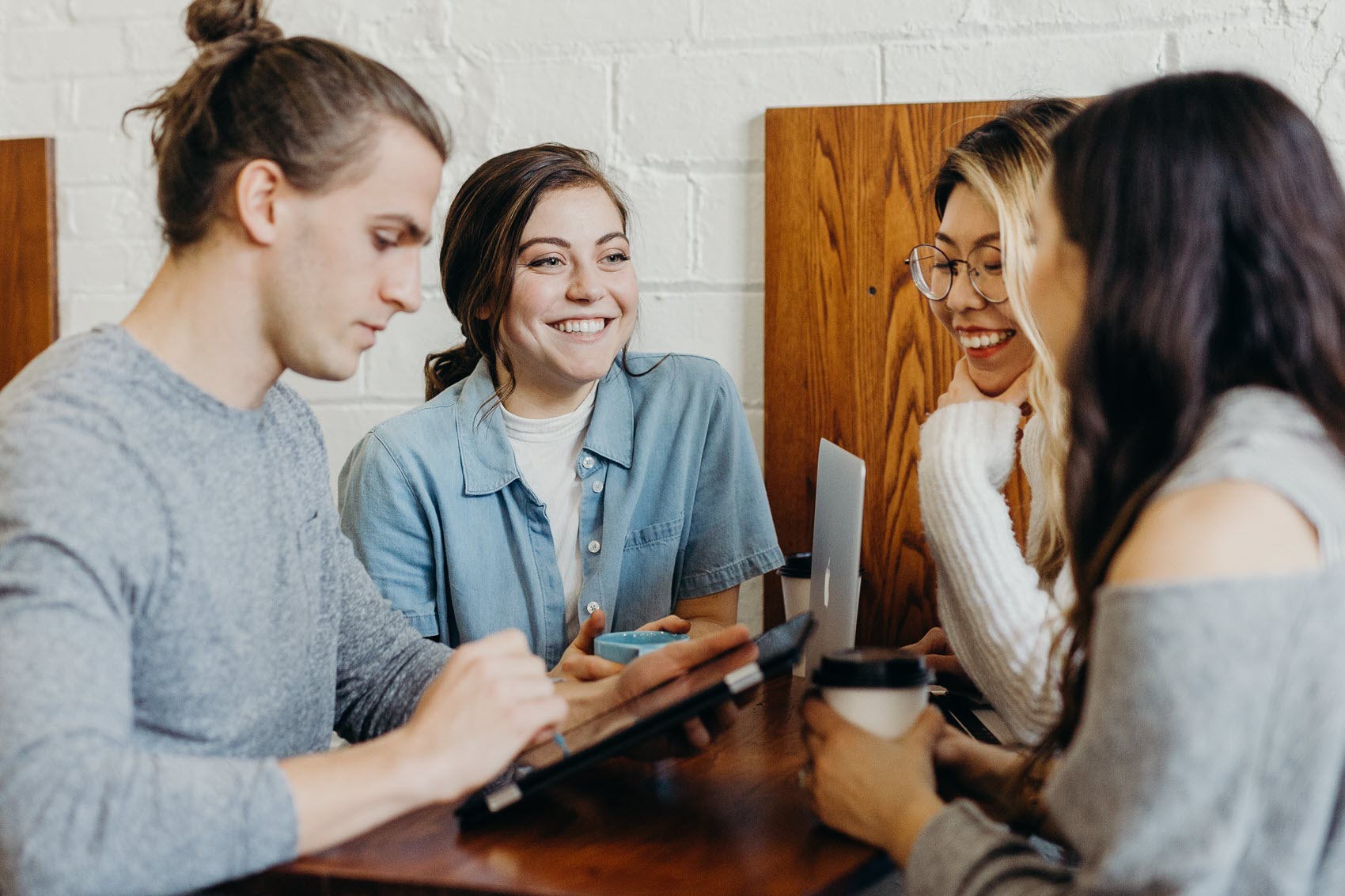 photo of people talking