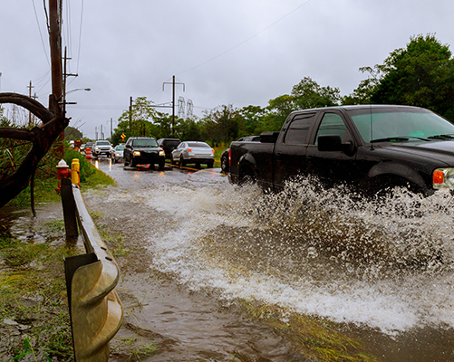 Roadway stormwater drainage flooding