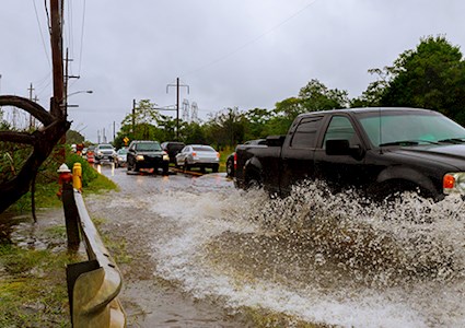 Roadway stormwater drainage flooding