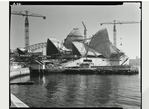 photo of Sydney Opera House under construction