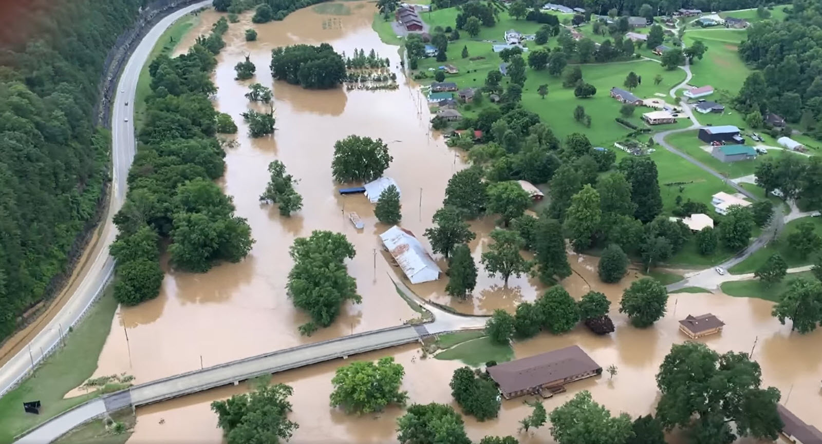 aerial photo of flooding in Kentucky