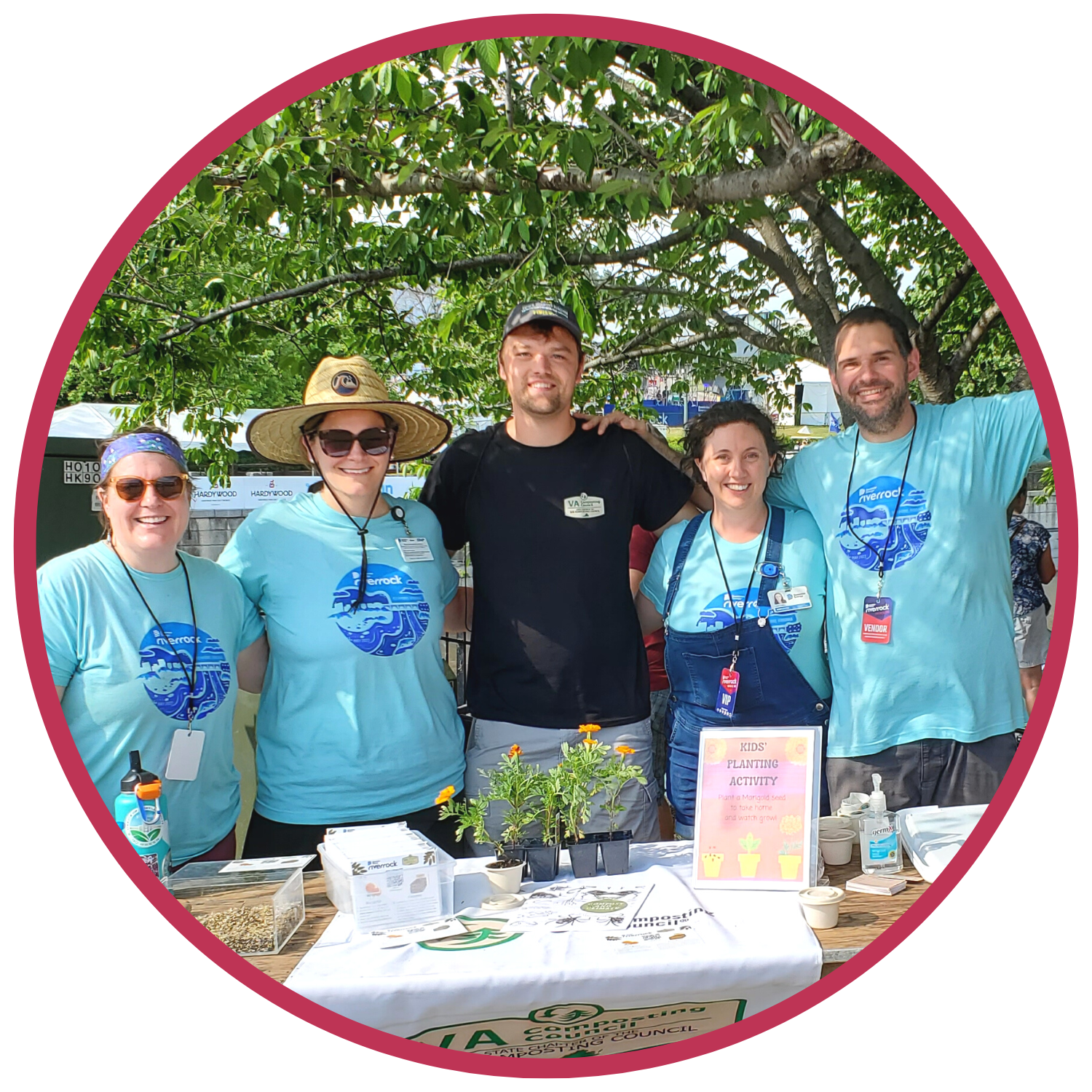 Duckett at the Dominion River Rock Festival's Green Team booth