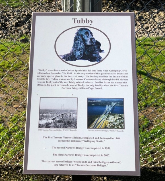 plaque for Tubby the dog