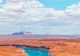 Lake Powell with turquoise water and blue sky beautiful landscape