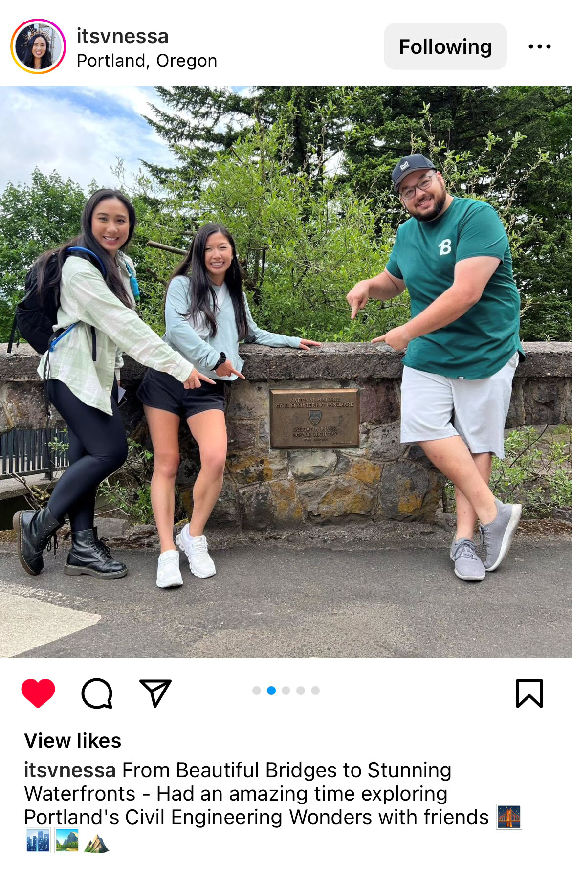 photo of members at landmark