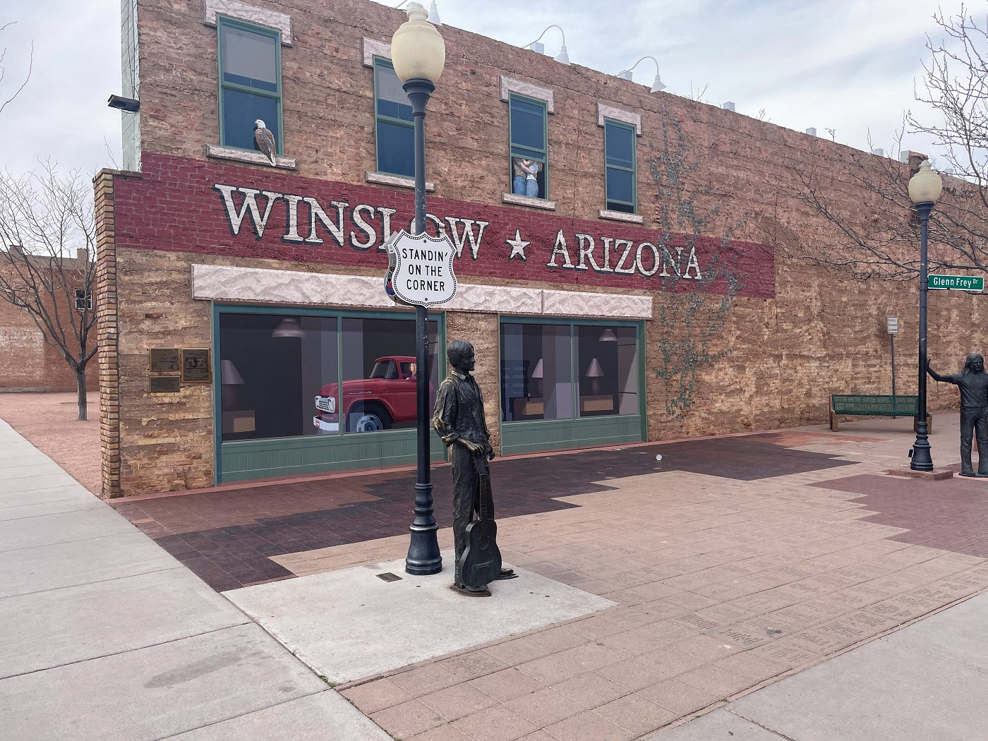 photo of a corner in Winslow, Arizona.