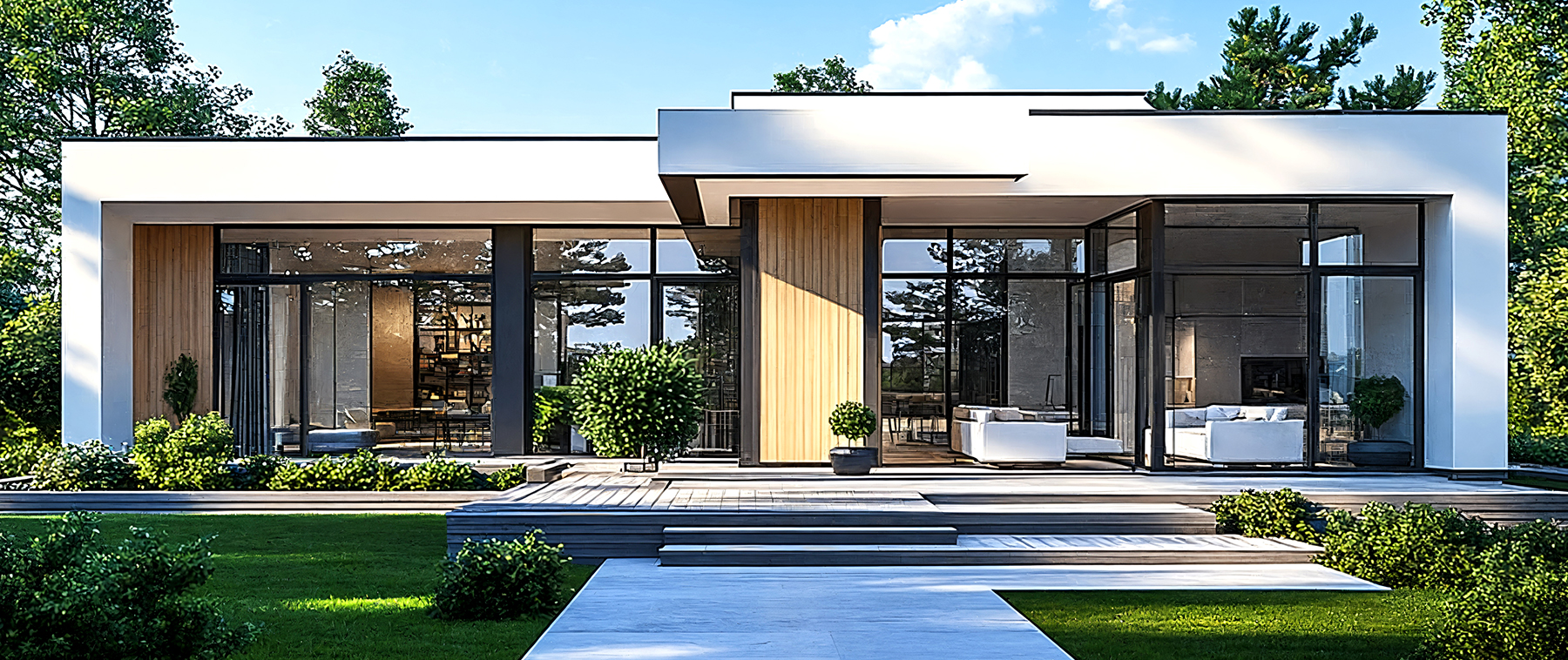 modular home with bright sky above modular home with bright sky above