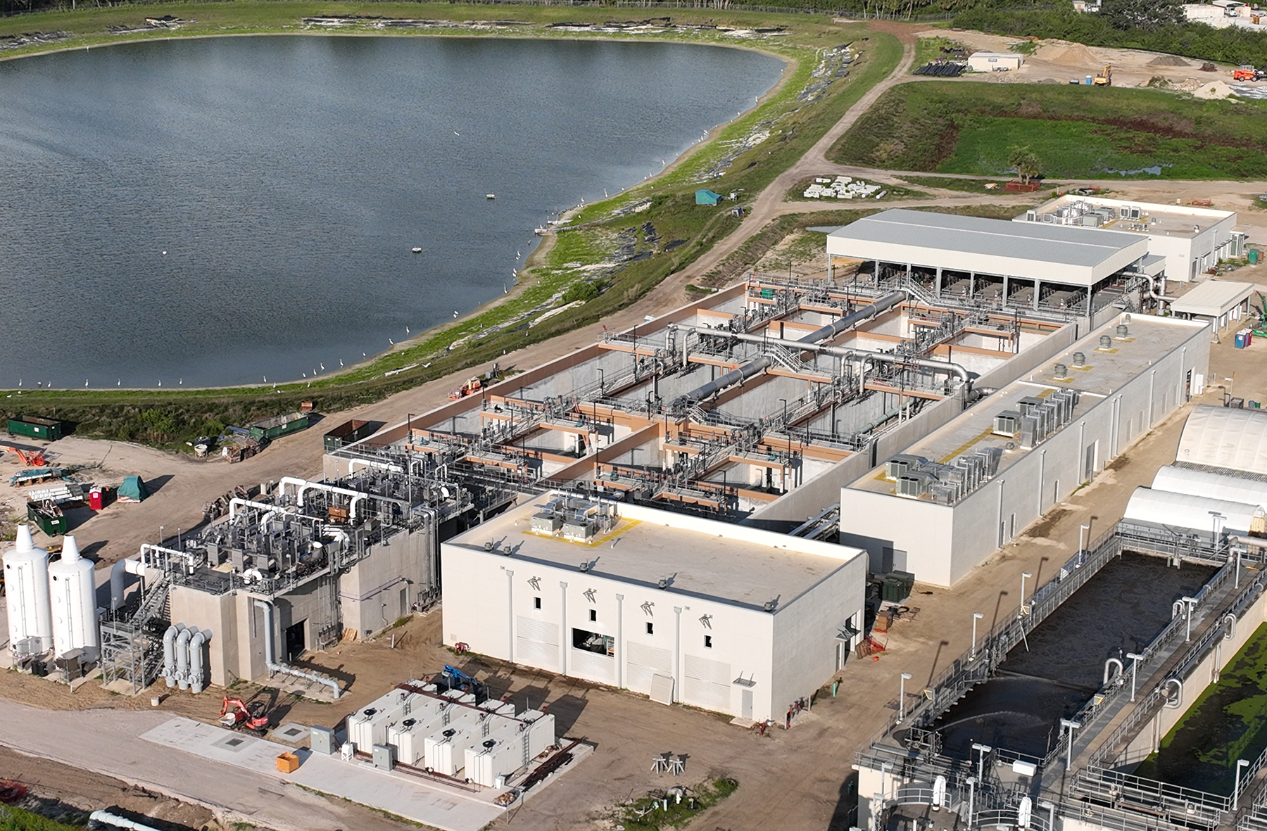 aerial view of water treatment plant aerial view of water treatment plant