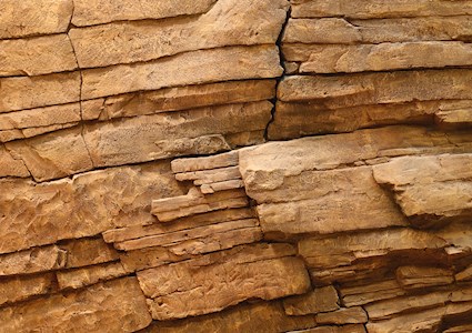 Fractured layers of rock