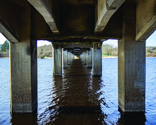 Bridge piers in a water body