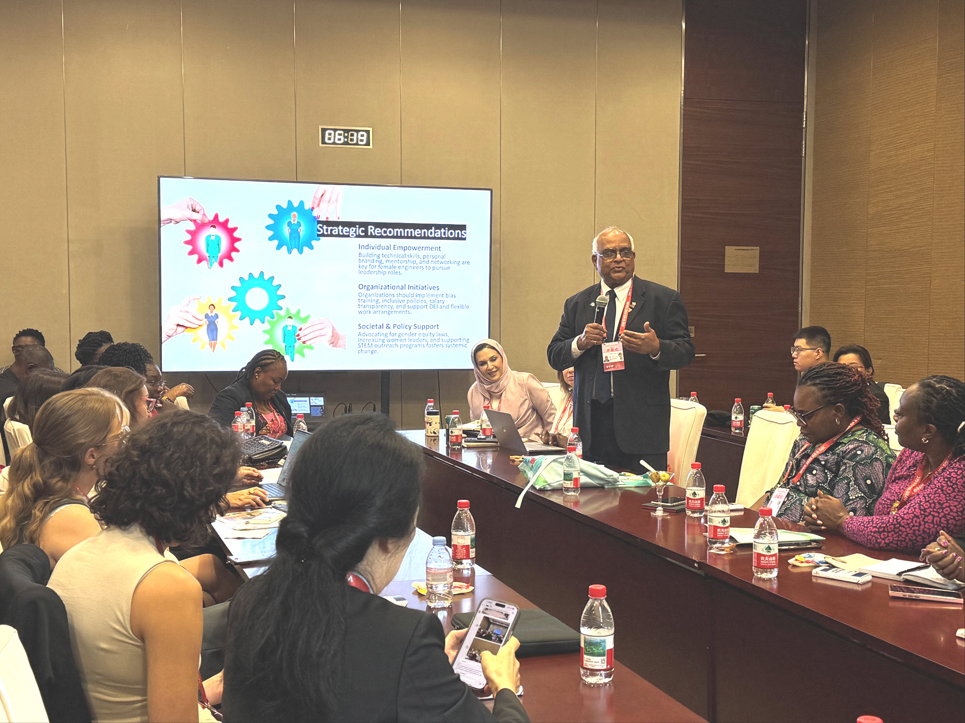 K.N. Gunalan speaks to a WFEO committee.