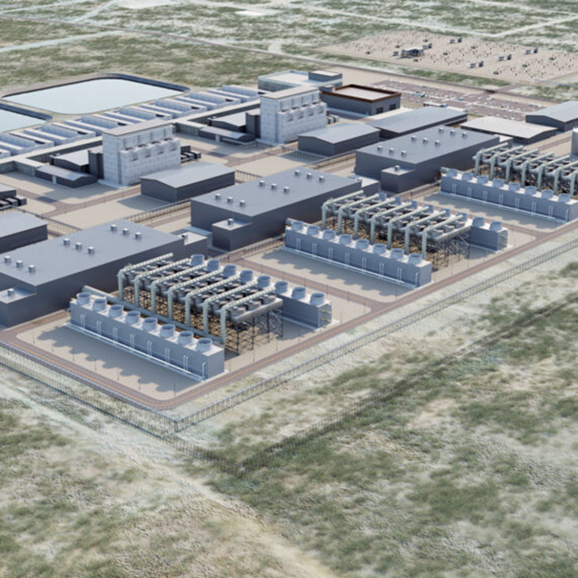 aerial view of a data center