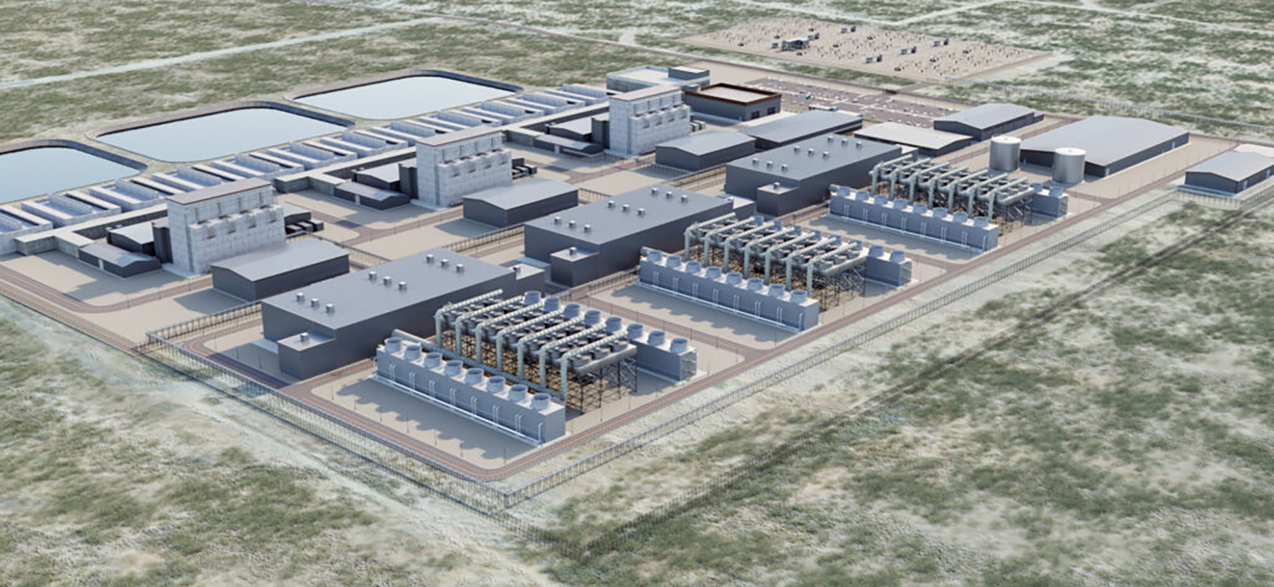 aerial view of a data center