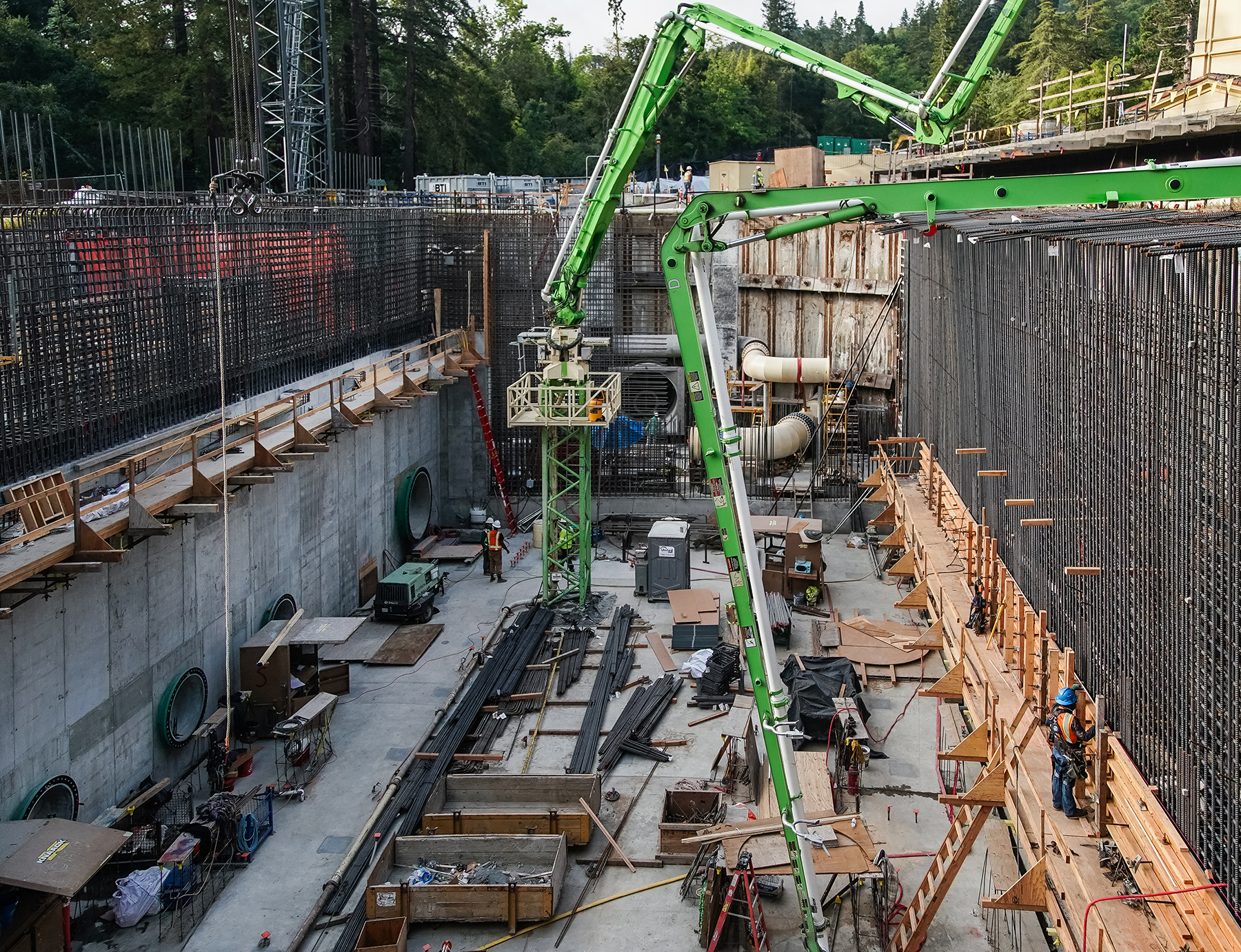 crews work on excavation for the water treatment plant