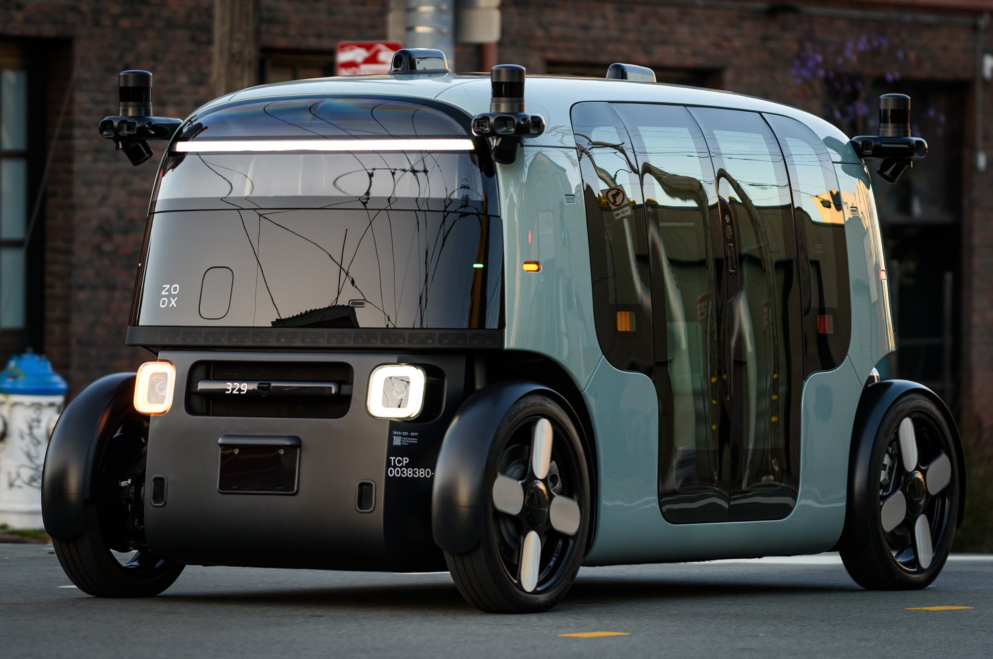 Photo of a Zoox robotaxi