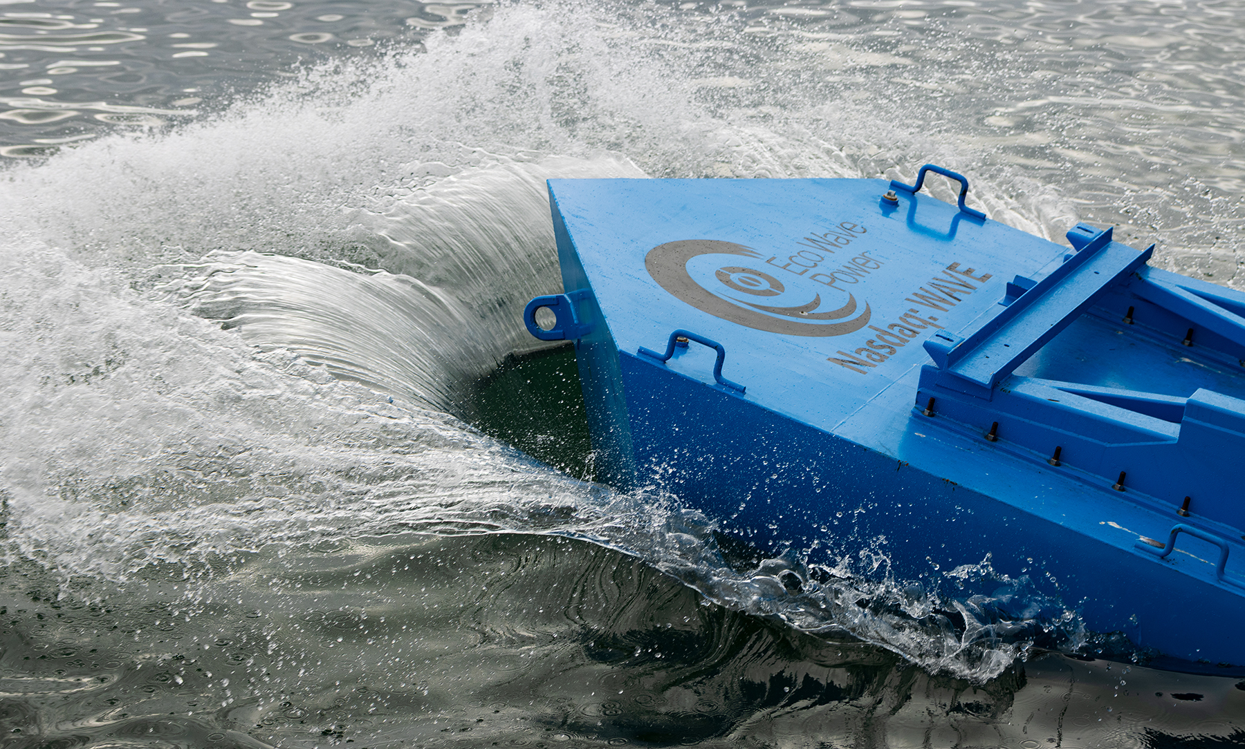a blue floating paddle is shown in the water