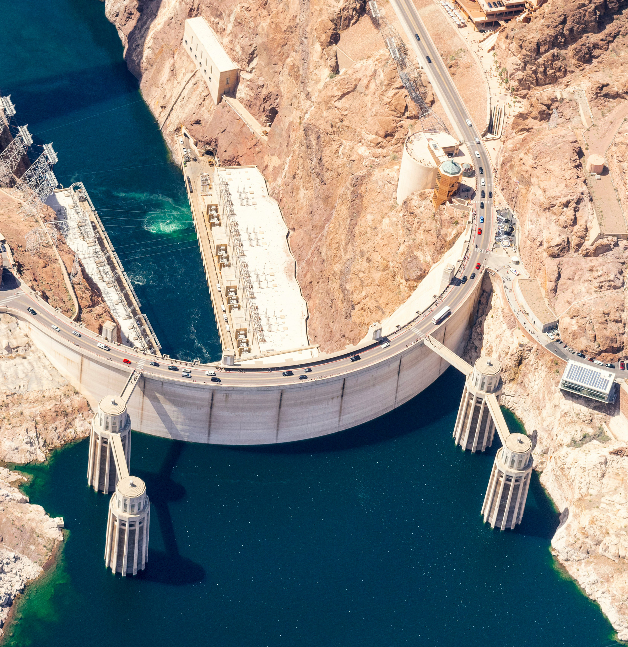 aerial view of the hoover dam