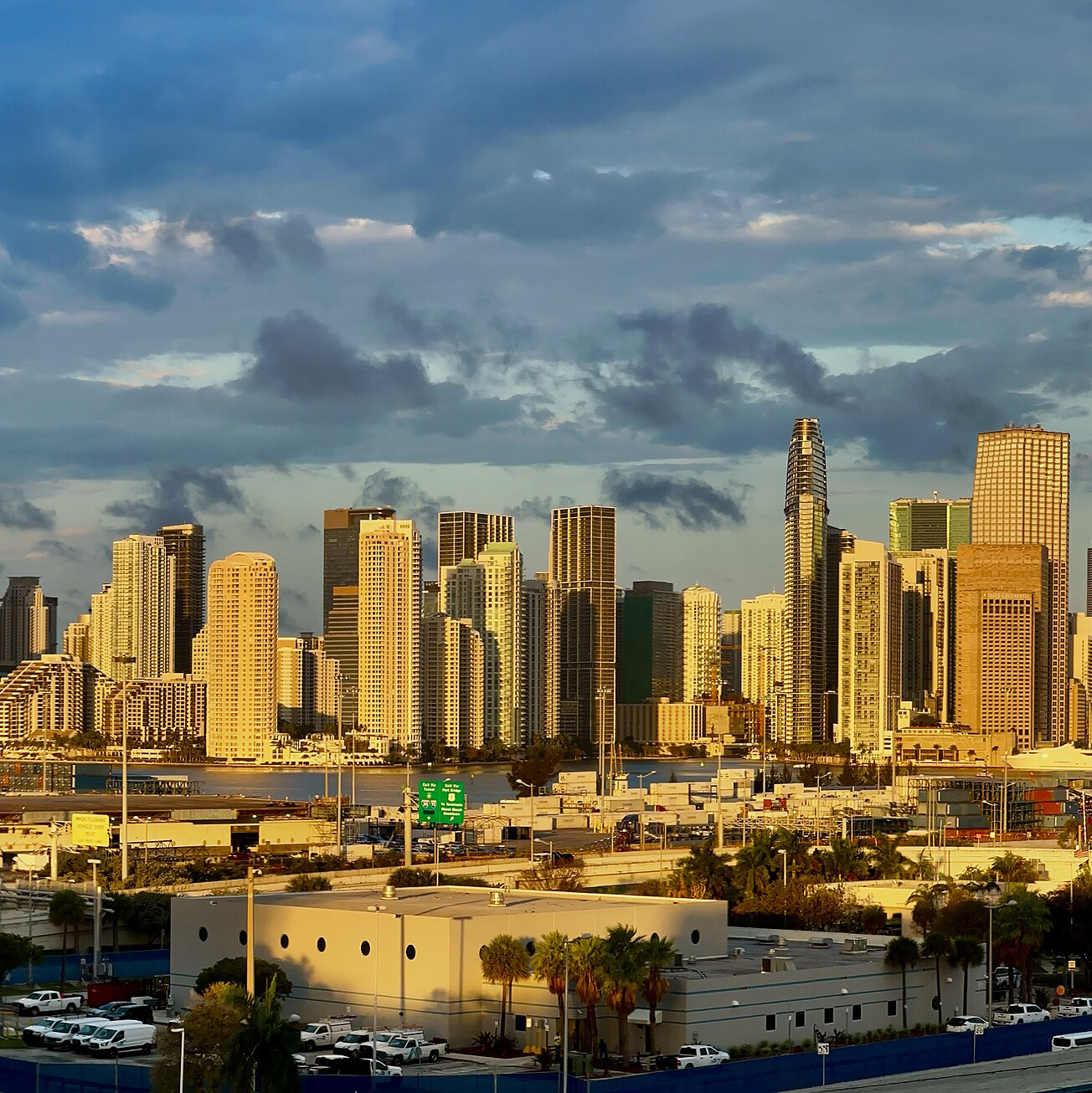 Miami coastal skyline highlighting dense infrastructure and climate exposure
