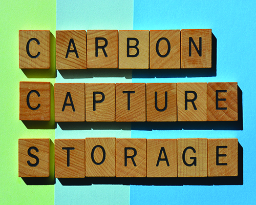 "Carbon Capture Storage" spelled out using wooden game letters 