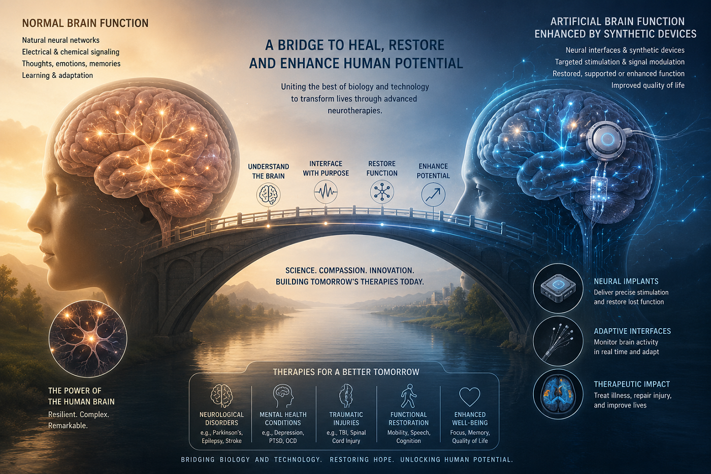 ChatGPT-generated image of a bridge between brains