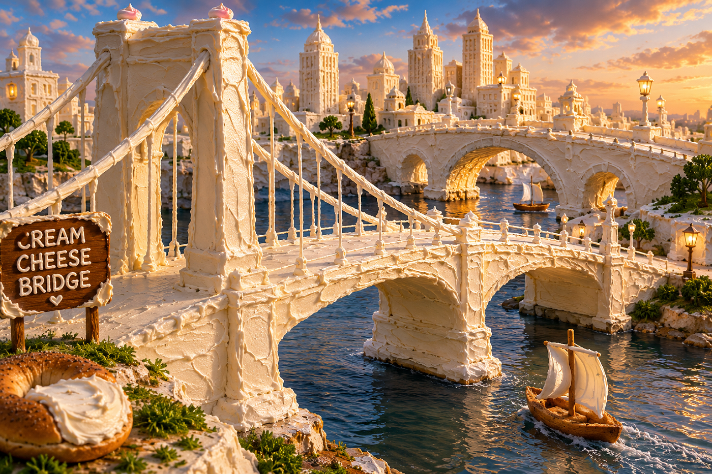 a cream cheese bridge