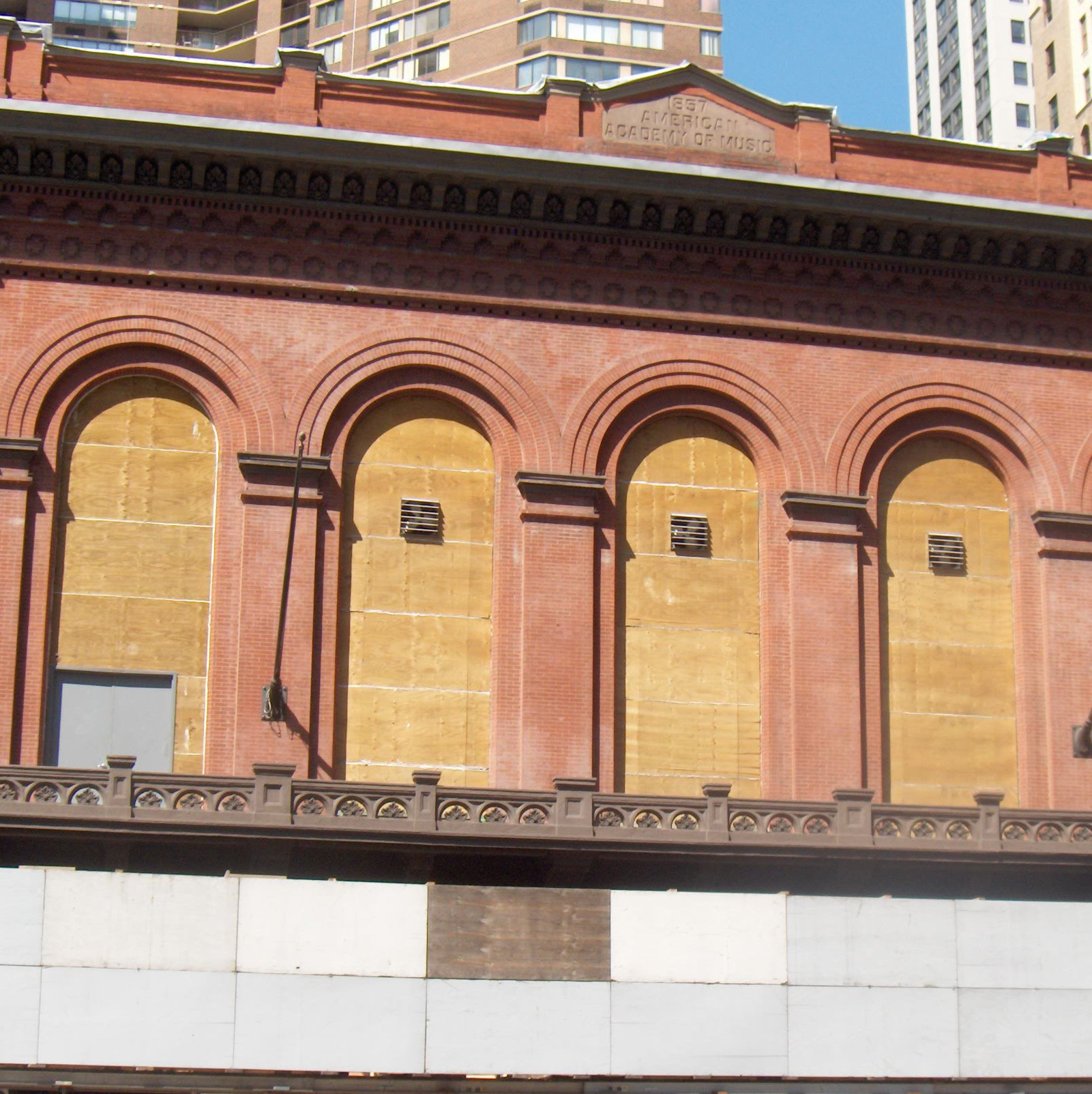 Historic masonry building undergoing restoration and adaptive reuse renovation