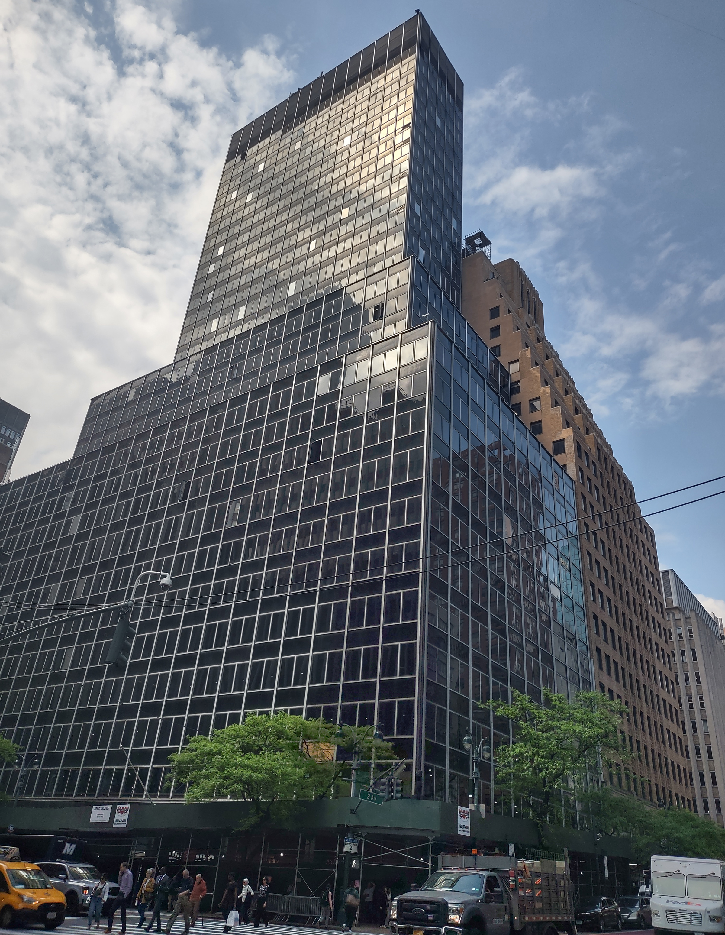 Exterior view of former Pfizer headquarters conversion project in New York City