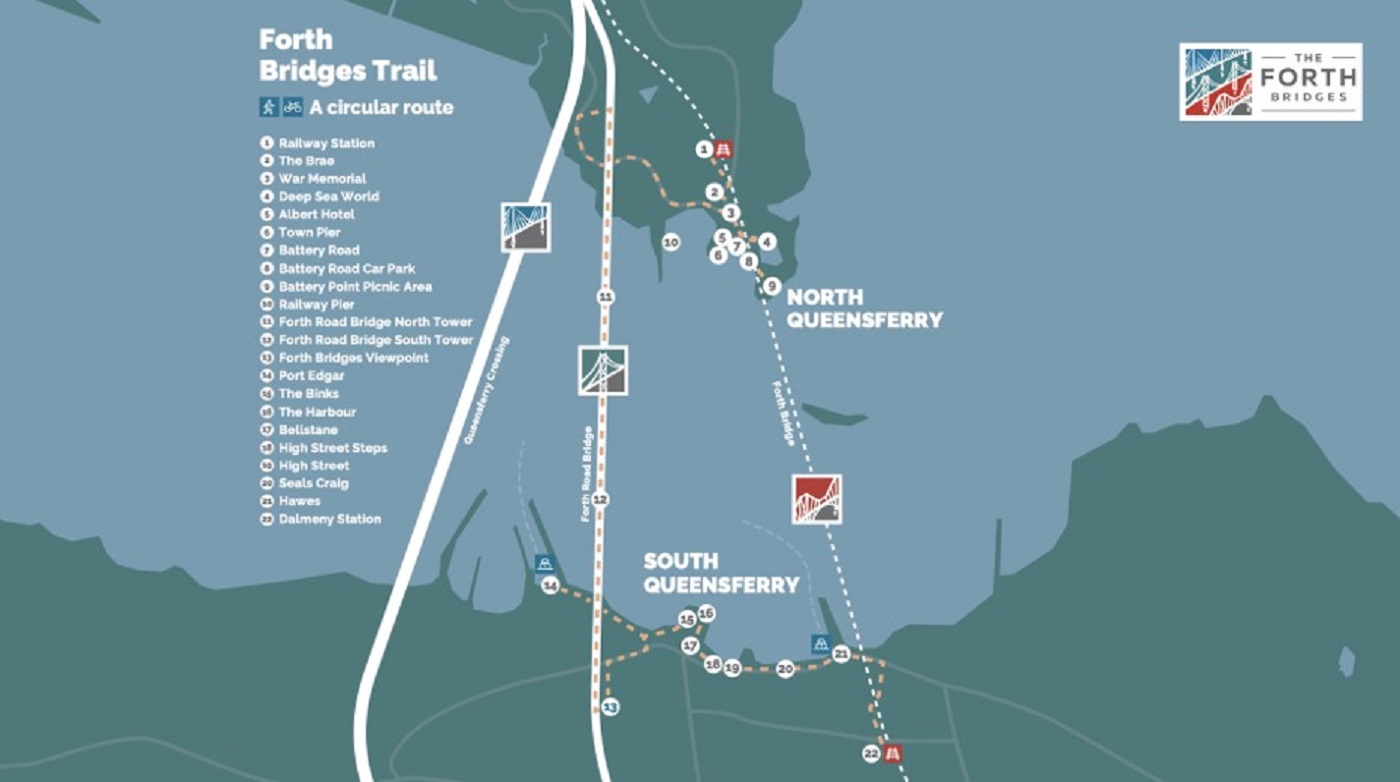 map of Forth Bridge Trail