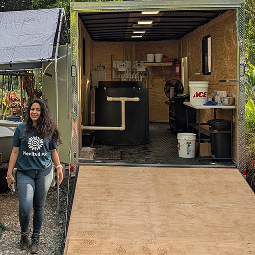 AguaClara PF-70 trailer deployed at Puerto Rico demonstration site