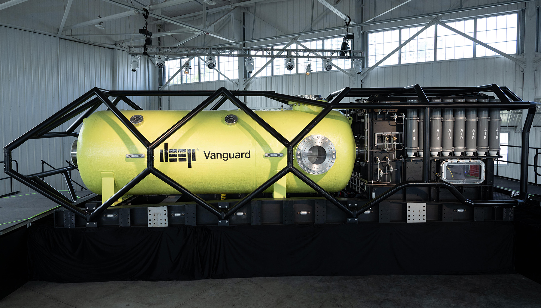 Vanguard habitat enclosed by protective steel tube framework