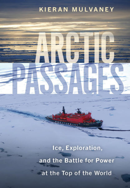 cover image of Arctic Passages book depicting a ship navigating Arctic ice