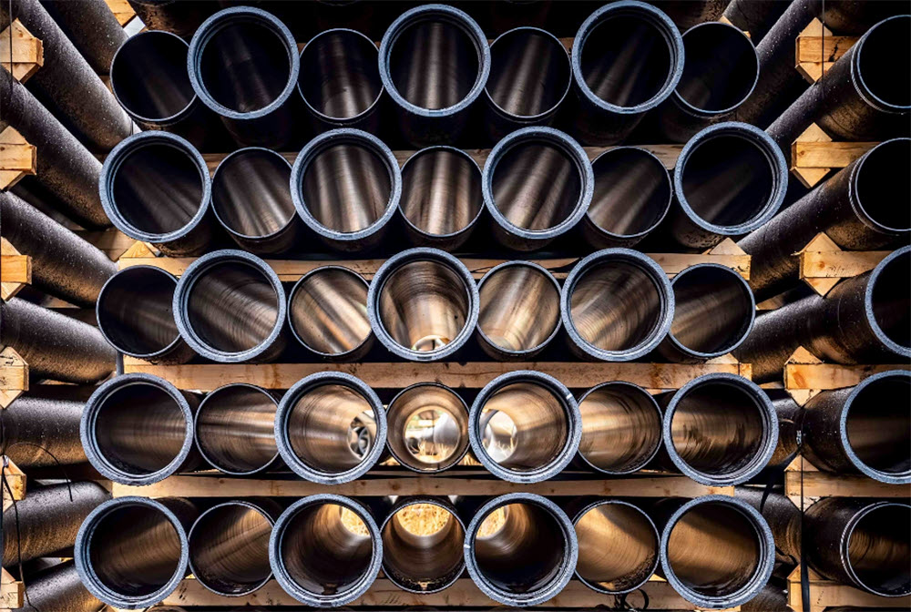 photo of stacked pipes