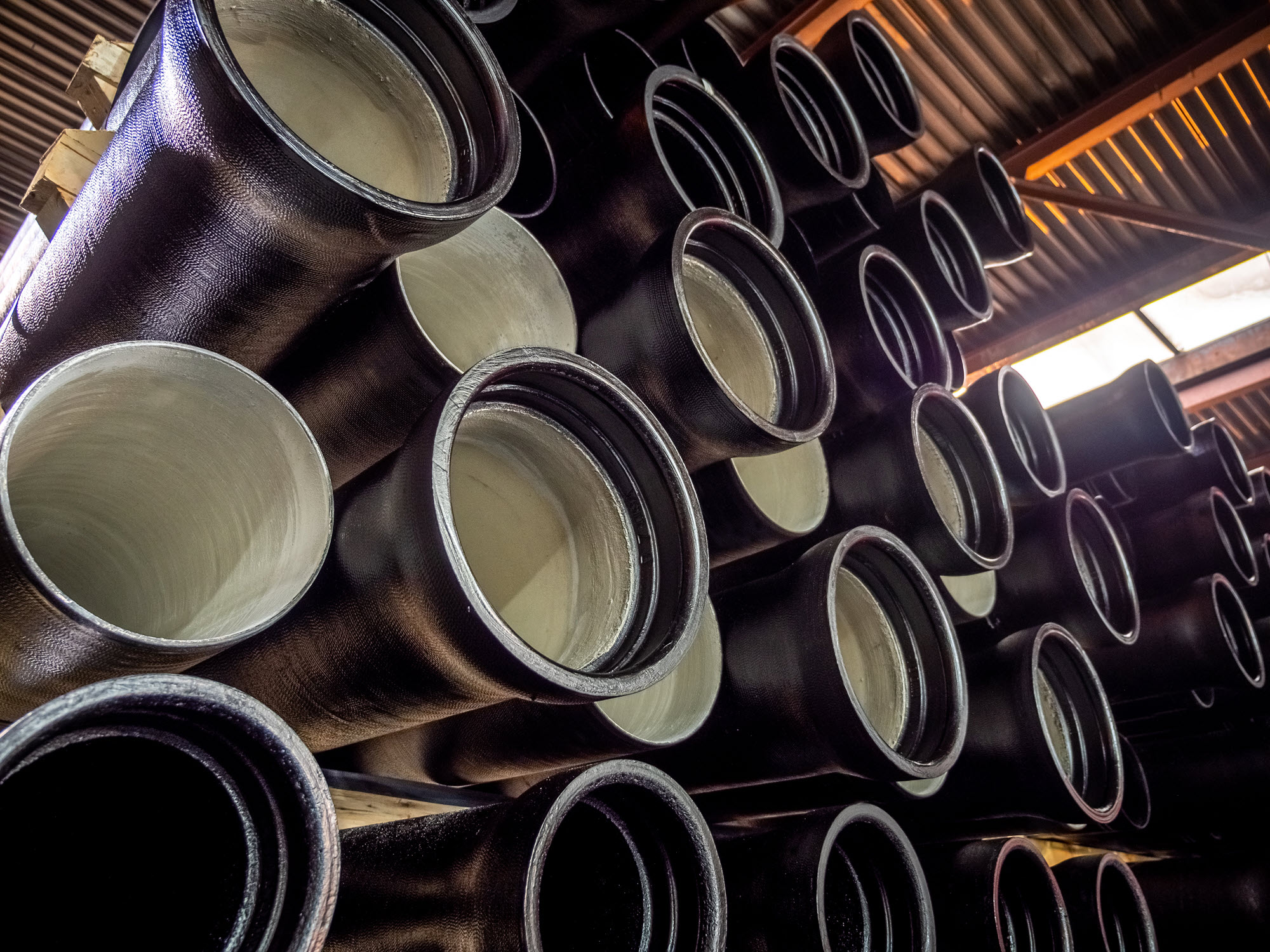 photo of a stack of pipes